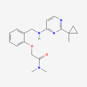 molecular formula C19H24N4O2 B7306404 N,N-dimethyl-2-[2-[[[2-(1-methylcyclopropyl)pyrimidin-4-yl]amino]methyl]phenoxy]acetamide 