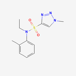 molecular formula C12H16N4O2S B7306504 N-ethyl-1-methyl-N-(2-methylphenyl)triazole-4-sulfonamide 
