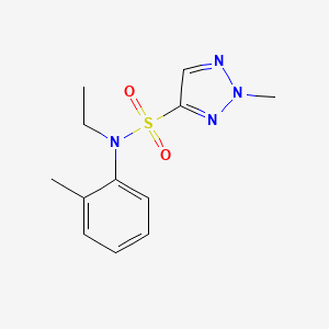 molecular formula C12H16N4O2S B7306530 N-ethyl-2-methyl-N-(2-methylphenyl)triazole-4-sulfonamide 