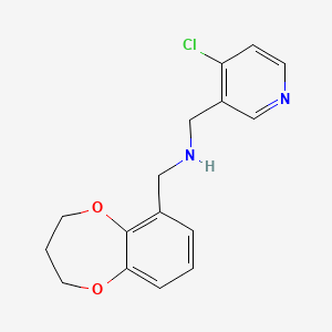 molecular formula C16H17ClN2O2 B7306690 N-[(4-chloropyridin-3-yl)methyl]-1-(3,4-dihydro-2H-1,5-benzodioxepin-6-yl)methanamine 