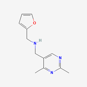 molecular formula C12H15N3O B7306699 N-[(2,4-dimethylpyrimidin-5-yl)methyl]-1-(furan-2-yl)methanamine 