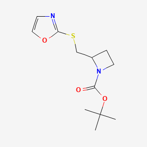 molecular formula C12H18N2O3S B7306777 Tert-butyl 2-(1,3-oxazol-2-ylsulfanylmethyl)azetidine-1-carboxylate 