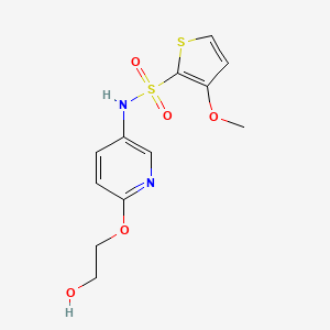 molecular formula C12H14N2O5S2 B7306884 N-[6-(2-hydroxyethoxy)pyridin-3-yl]-3-methoxythiophene-2-sulfonamide 