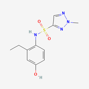molecular formula C11H14N4O3S B7306932 N-(2-ethyl-4-hydroxyphenyl)-2-methyltriazole-4-sulfonamide 