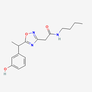 molecular formula C16H21N3O3 B7307059 N-butyl-2-[5-[1-(3-hydroxyphenyl)ethyl]-1,2,4-oxadiazol-3-yl]acetamide 