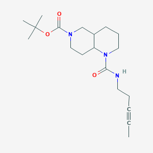 molecular formula C19H31N3O3 B7307067 Tert-butyl 1-(pent-3-ynylcarbamoyl)-2,3,4,4a,5,7,8,8a-octahydro-1,6-naphthyridine-6-carboxylate 