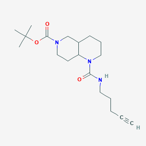 molecular formula C19H31N3O3 B7307074 Tert-butyl 1-(pent-4-ynylcarbamoyl)-2,3,4,4a,5,7,8,8a-octahydro-1,6-naphthyridine-6-carboxylate 