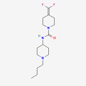 molecular formula C16H27F2N3O B7307088 N-(1-butylpiperidin-4-yl)-4-(difluoromethylidene)piperidine-1-carboxamide 