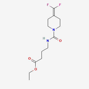 molecular formula C13H20F2N2O3 B7307091 Ethyl 4-[[4-(difluoromethylidene)piperidine-1-carbonyl]amino]butanoate 