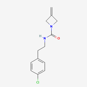 molecular formula C13H15ClN2O B7307119 N-[2-(4-chlorophenyl)ethyl]-3-methylideneazetidine-1-carboxamide 