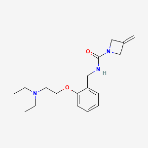 molecular formula C18H27N3O2 B7307125 N-[[2-[2-(diethylamino)ethoxy]phenyl]methyl]-3-methylideneazetidine-1-carboxamide 