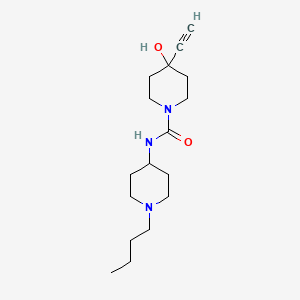 molecular formula C17H29N3O2 B7307130 N-(1-butylpiperidin-4-yl)-4-ethynyl-4-hydroxypiperidine-1-carboxamide 