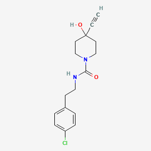 molecular formula C16H19ClN2O2 B7307157 N-[2-(4-chlorophenyl)ethyl]-4-ethynyl-4-hydroxypiperidine-1-carboxamide 