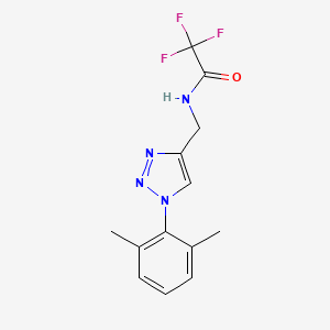 molecular formula C13H13F3N4O B7307296 N-[[1-(2,6-dimethylphenyl)triazol-4-yl]methyl]-2,2,2-trifluoroacetamide 