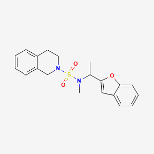 molecular formula C20H22N2O3S B7307342 N-[1-(1-benzofuran-2-yl)ethyl]-N-methyl-3,4-dihydro-1H-isoquinoline-2-sulfonamide 