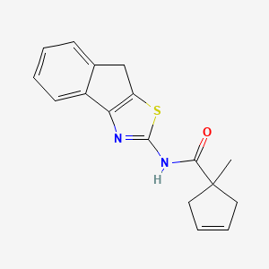 molecular formula C17H16N2OS B7307385 N-(4H-indeno[1,2-d][1,3]thiazol-2-yl)-1-methylcyclopent-3-ene-1-carboxamide 