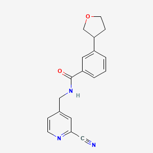 molecular formula C18H17N3O2 B7307769 N-[(2-cyanopyridin-4-yl)methyl]-3-(oxolan-3-yl)benzamide 