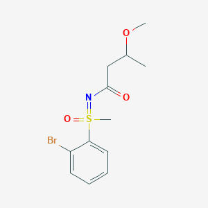 molecular formula C12H16BrNO3S B7307948 N-[(2-bromophenyl)-methyl-oxo-lambda6-sulfanylidene]-3-methoxybutanamide 