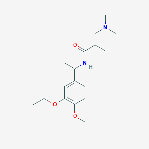 molecular formula C18H30N2O3 B7308058 N-[1-(3,4-diethoxyphenyl)ethyl]-3-(dimethylamino)-2-methylpropanamide 