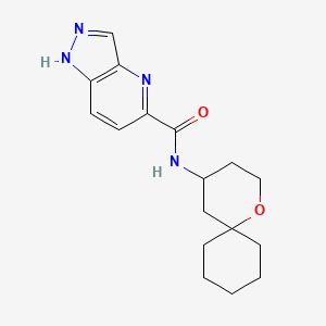 molecular formula C17H22N4O2 B7308085 N-(1-oxaspiro[5.5]undecan-4-yl)-1H-pyrazolo[4,3-b]pyridine-5-carboxamide 