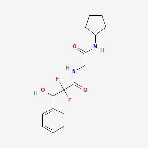 molecular formula C16H20F2N2O3 B7308117 N-[2-(cyclopentylamino)-2-oxoethyl]-2,2-difluoro-3-hydroxy-3-phenylpropanamide 