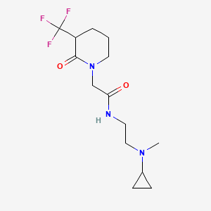 molecular formula C14H22F3N3O2 B7308146 N-[2-[cyclopropyl(methyl)amino]ethyl]-2-[2-oxo-3-(trifluoromethyl)piperidin-1-yl]acetamide 