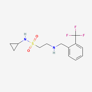 molecular formula C13H17F3N2O2S B7308185 N-cyclopropyl-2-[[2-(trifluoromethyl)phenyl]methylamino]ethanesulfonamide 