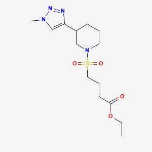 molecular formula C14H24N4O4S B7308348 Ethyl 4-[3-(1-methyltriazol-4-yl)piperidin-1-yl]sulfonylbutanoate 