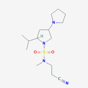 molecular formula C15H28N4O2S B7308397 N-(2-cyanoethyl)-N-methyl-2-propan-2-yl-4-pyrrolidin-1-ylpyrrolidine-1-sulfonamide 