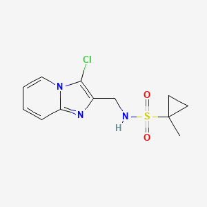 molecular formula C12H14ClN3O2S B7308425 N-[(3-chloroimidazo[1,2-a]pyridin-2-yl)methyl]-1-methylcyclopropane-1-sulfonamide 