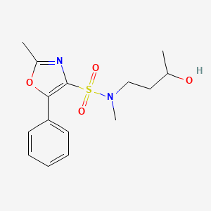 molecular formula C15H20N2O4S B7308482 N-(3-hydroxybutyl)-N,2-dimethyl-5-phenyl-1,3-oxazole-4-sulfonamide 