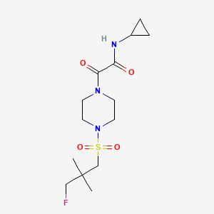 molecular formula C14H24FN3O4S B7308502 N-cyclopropyl-2-[4-(3-fluoro-2,2-dimethylpropyl)sulfonylpiperazin-1-yl]-2-oxoacetamide 