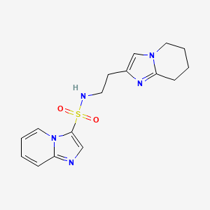 molecular formula C16H19N5O2S B7308563 N-[2-(5,6,7,8-tetrahydroimidazo[1,2-a]pyridin-2-yl)ethyl]imidazo[1,2-a]pyridine-3-sulfonamide 