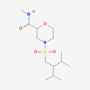 molecular formula C14H28N2O4S B7308594 N-methyl-4-(3-methyl-2-propan-2-ylbutyl)sulfonylmorpholine-2-carboxamide 