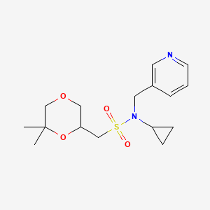 molecular formula C16H24N2O4S B7308639 N-cyclopropyl-1-(6,6-dimethyl-1,4-dioxan-2-yl)-N-(pyridin-3-ylmethyl)methanesulfonamide 