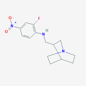 molecular formula C14H18FN3O2 B7308752 N-(1-azabicyclo[2.2.2]octan-3-ylmethyl)-2-fluoro-4-nitroaniline 