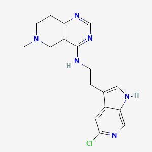 molecular formula C17H19ClN6 B7308809 N-[2-(5-chloro-1H-pyrrolo[2,3-c]pyridin-3-yl)ethyl]-6-methyl-7,8-dihydro-5H-pyrido[4,3-d]pyrimidin-4-amine 