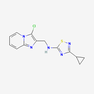 molecular formula C13H12ClN5S B7308811 N-[(3-chloroimidazo[1,2-a]pyridin-2-yl)methyl]-3-cyclopropyl-1,2,4-thiadiazol-5-amine 