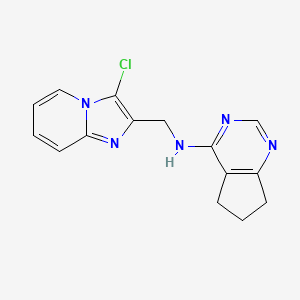 molecular formula C15H14ClN5 B7308819 N-[(3-chloroimidazo[1,2-a]pyridin-2-yl)methyl]-6,7-dihydro-5H-cyclopenta[d]pyrimidin-4-amine 
