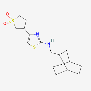 molecular formula C16H24N2O2S2 B7308987 N-(2-bicyclo[2.2.2]octanylmethyl)-4-(1,1-dioxothiolan-3-yl)-1,3-thiazol-2-amine 