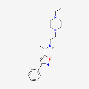 molecular formula C19H28N4O B7309019 N-[2-(4-ethylpiperazin-1-yl)ethyl]-1-(3-phenyl-1,2-oxazol-5-yl)ethanamine 