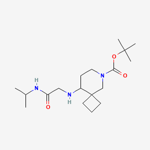 molecular formula C18H33N3O3 B7309048 Tert-butyl 9-[[2-oxo-2-(propan-2-ylamino)ethyl]amino]-6-azaspiro[3.5]nonane-6-carboxylate 