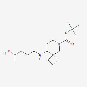 molecular formula C18H34N2O3 B7309059 Tert-butyl 9-(4-hydroxypentylamino)-6-azaspiro[3.5]nonane-6-carboxylate 