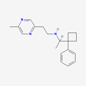 molecular formula C19H25N3 B7309075 N-[2-(5-methylpyrazin-2-yl)ethyl]-1-(1-phenylcyclobutyl)ethanamine 