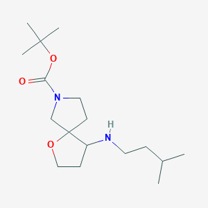 molecular formula C17H32N2O3 B7309124 Tert-butyl 4-(3-methylbutylamino)-1-oxa-7-azaspiro[4.4]nonane-7-carboxylate 