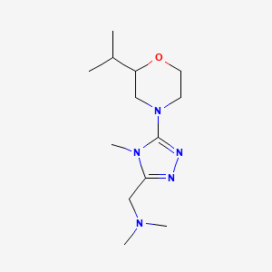 molecular formula C13H25N5O B7309140 N,N-dimethyl-1-[4-methyl-5-(2-propan-2-ylmorpholin-4-yl)-1,2,4-triazol-3-yl]methanamine 