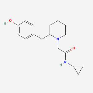 molecular formula C17H24N2O2 B7309261 N-cyclopropyl-2-[2-[(4-hydroxyphenyl)methyl]piperidin-1-yl]acetamide 