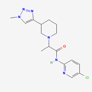 molecular formula C16H21ClN6O B7309299 N-(5-chloropyridin-2-yl)-2-[3-(1-methyltriazol-4-yl)piperidin-1-yl]propanamide 