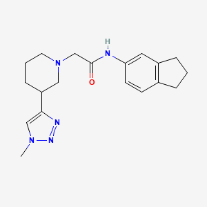 molecular formula C19H25N5O B7309309 N-(2,3-dihydro-1H-inden-5-yl)-2-[3-(1-methyltriazol-4-yl)piperidin-1-yl]acetamide 