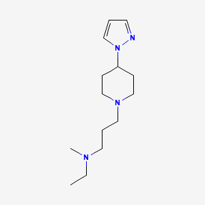 molecular formula C14H26N4 B7309330 N-ethyl-N-methyl-3-(4-pyrazol-1-ylpiperidin-1-yl)propan-1-amine 